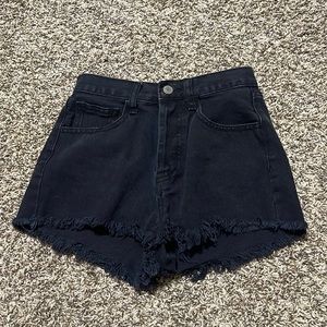 John Galt Black Frayed Jean Shorts Size XS EUC